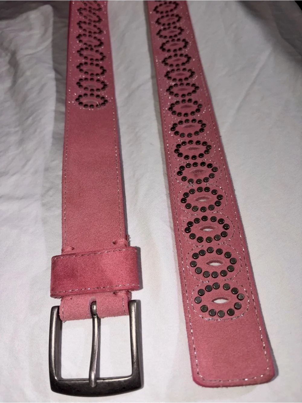 American Eagle Outfitters Pink Suede Studded Women's Belt large coastal cowgirl